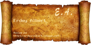 Erdey Albert névjegykártya