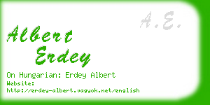 albert erdey business card